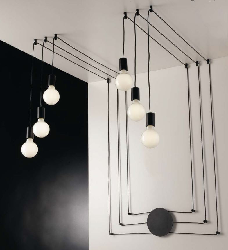 Plafoniera HABITAT 6 Luci Led (E27) 500 cm In Metallo