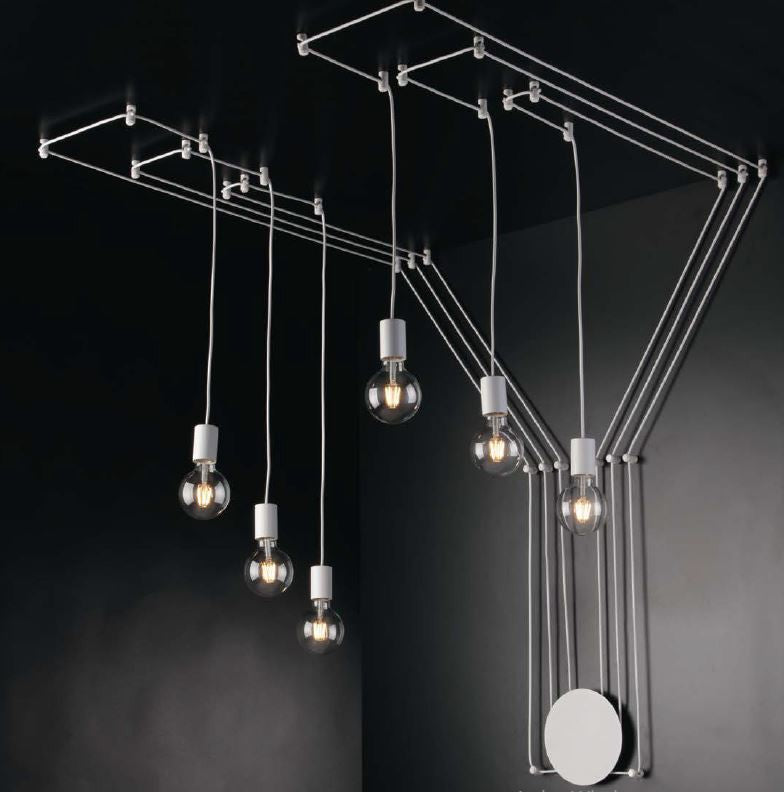 Plafoniera HABITAT 6 Luci Led (E27) 500 cm In Metallo