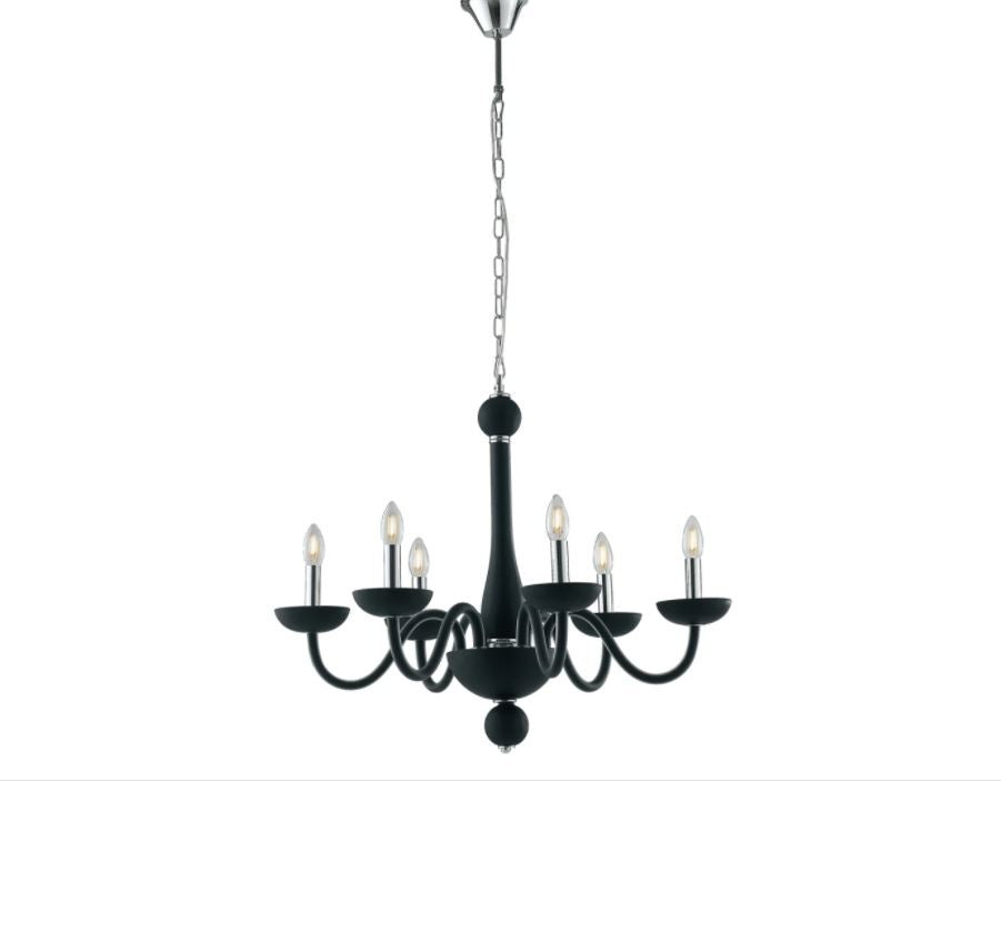 ALFIERE Pendant Chandelier 6 LED Lights (E14) 74 cm In Glass