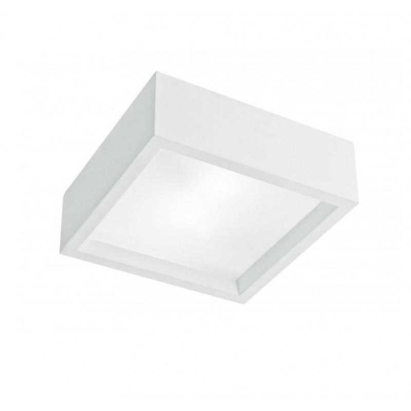 Plafoniera GABRIEL Quadrato Led(E27) 25 cm In Gesso