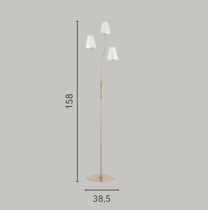 CANTO Floor Lamp 3 Lights (G9) 158 cm In Metal