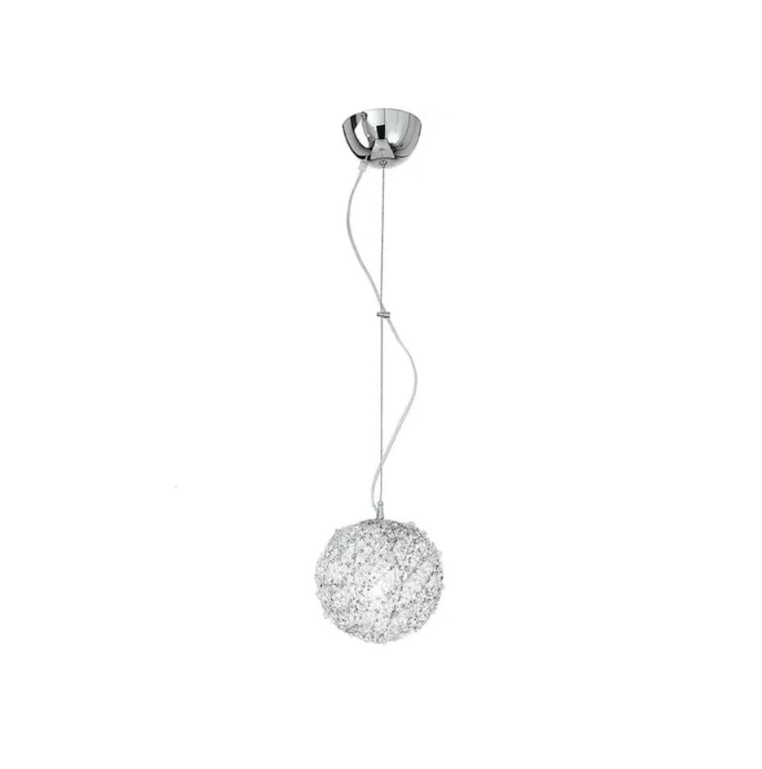 Lampadario ASTRA a Sospensione Led(E27) 120x20 cm In Metallo e Cristallo
