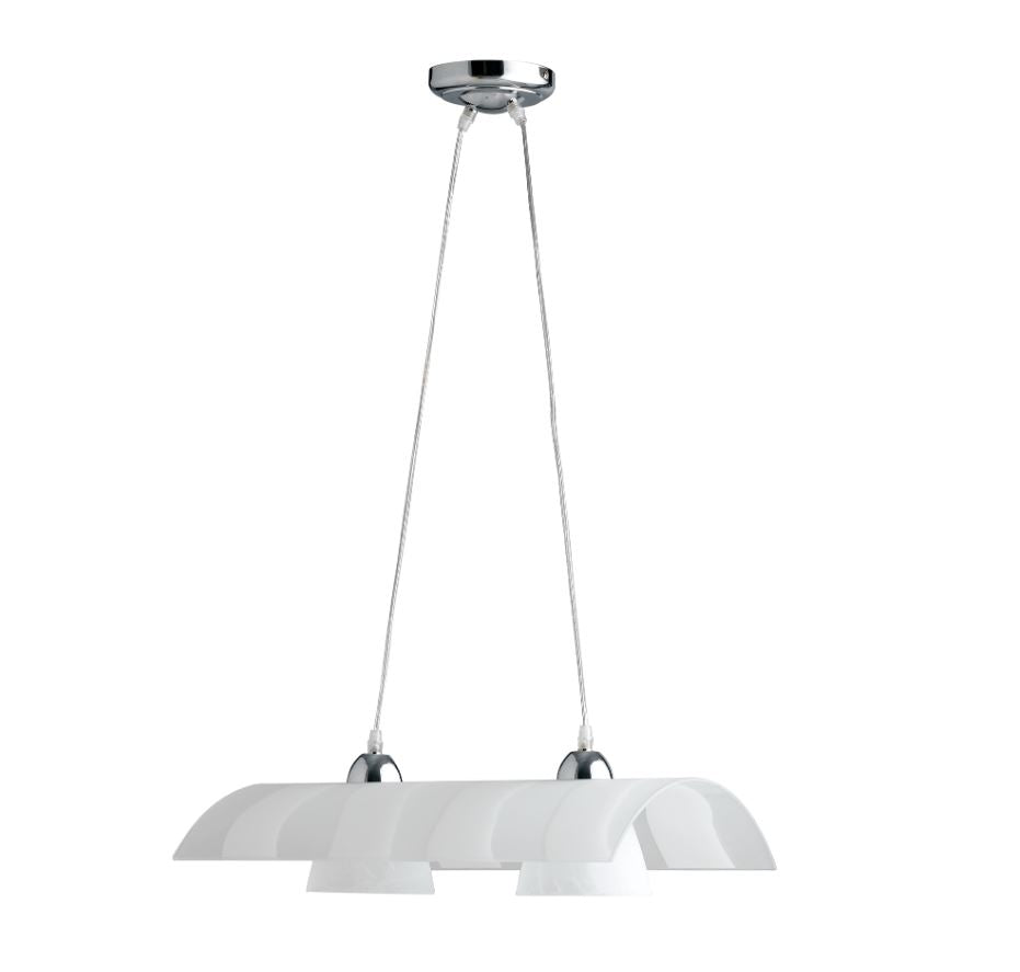 ZEBRATA Pendant Lamp 2 LED Lights (E27) 50 cm In Glass