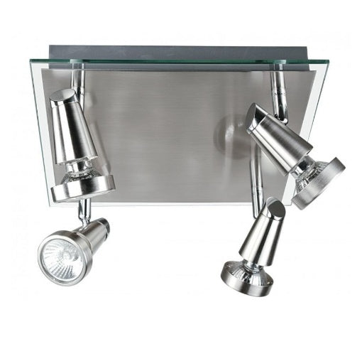 Plafoniera MIAMI 4 Faretti Led (GU10) 26 cm 5W In Metallo