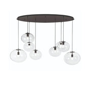 Lampadario GALAXY 8 luci E27 166 cm in Vetro