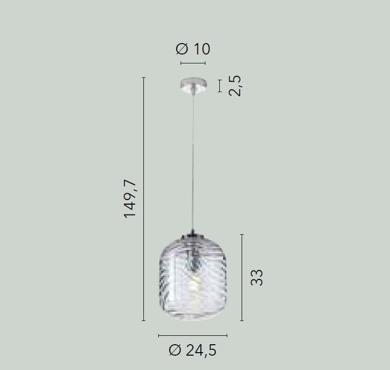 NEREIDE Blue LED Pendant Lamp (E27) 162 cm In Glass