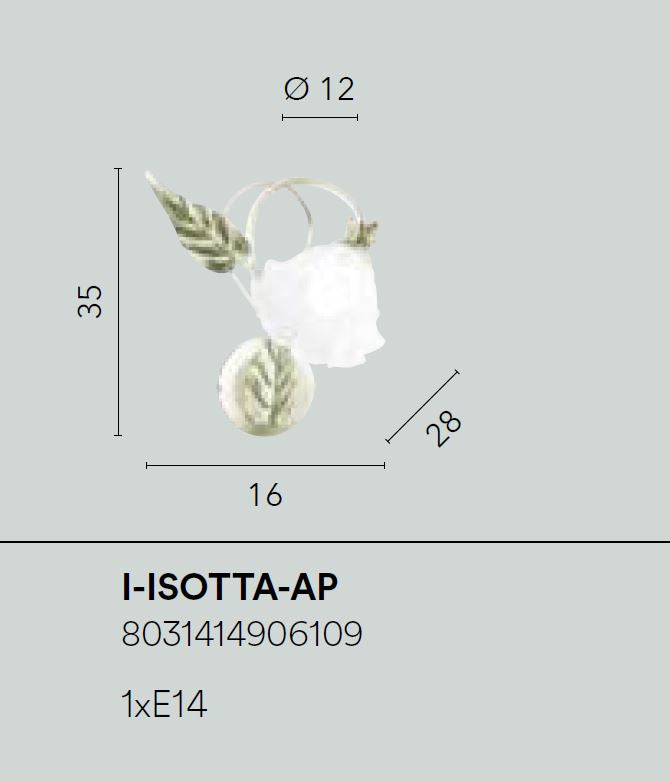 Applique ISOTTA Led(E14) 35 cm In Metallo