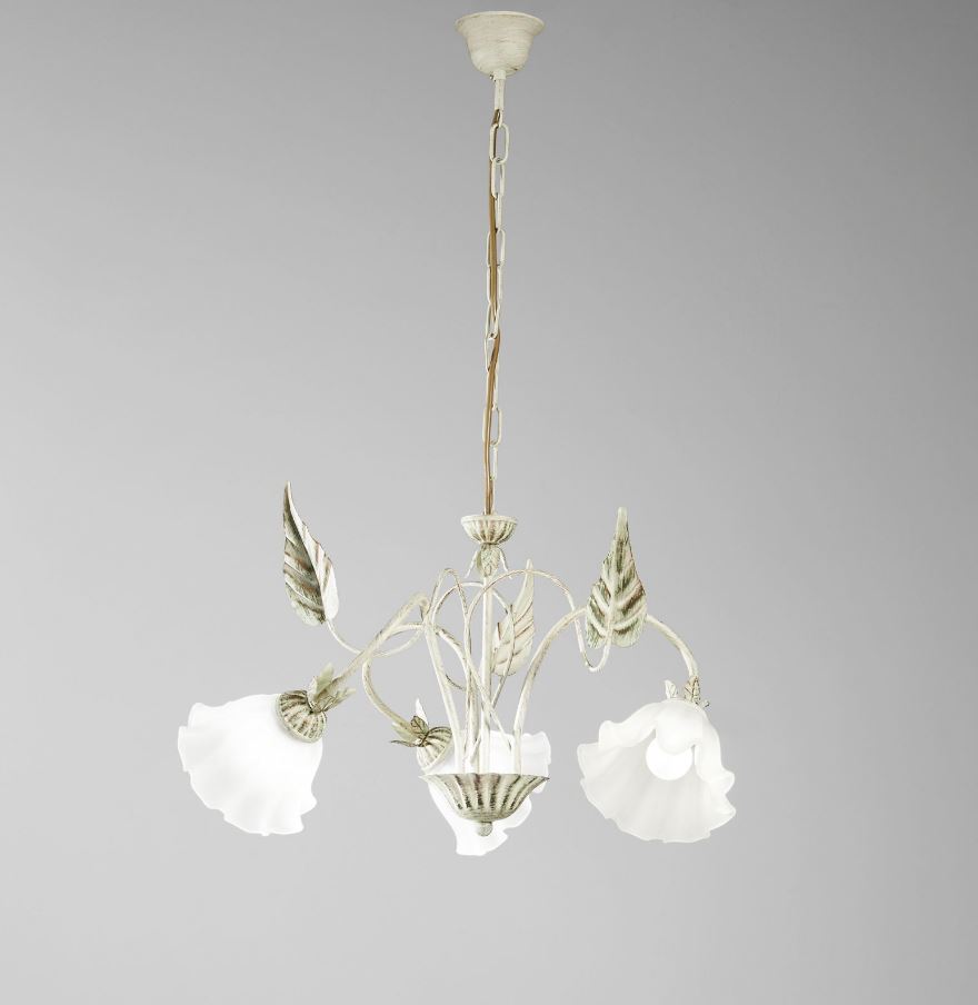 Lampadario ISOTTA a Sospensione 3 luci Led(E14) 80x60 cm In Metallo