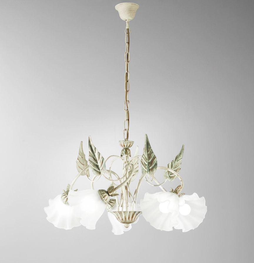 Lampadario ISOTTA a Sospensione 5 luci Led(E14) 100x62 cm In Metallo
