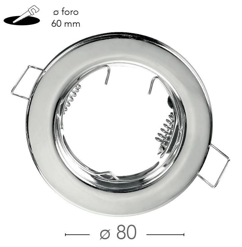 Faretto REFLEX rotondo 8 cm da incasso in metallo