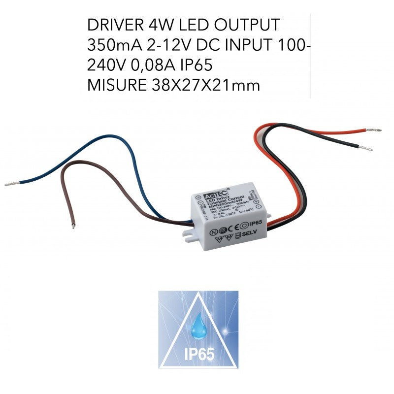 Driver MINI corrente costante 2-12V 350mA 4W