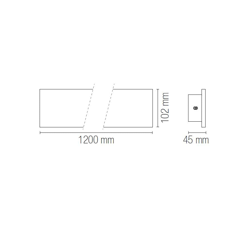 PARKER LED wall light 120 cm 30 W in concrete