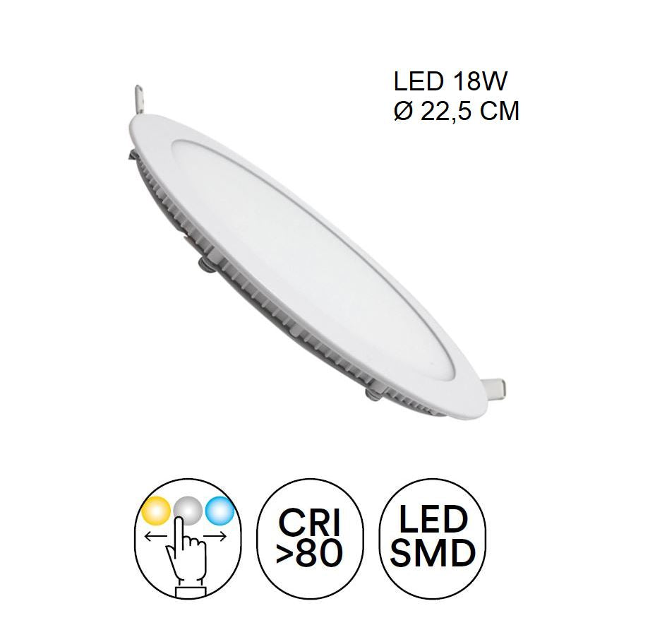 Faretto SLIM Led CCT 22,5 cm da incasso 18w bianco in alluminio