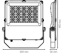 Proiettore GIOVE 44,5 cm LED 200 W In Alluminio