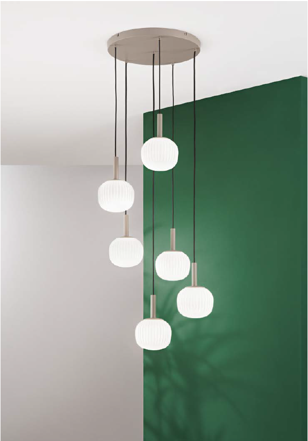 Lampada ERIS S6 a Sospensione 200 cm in Vetro