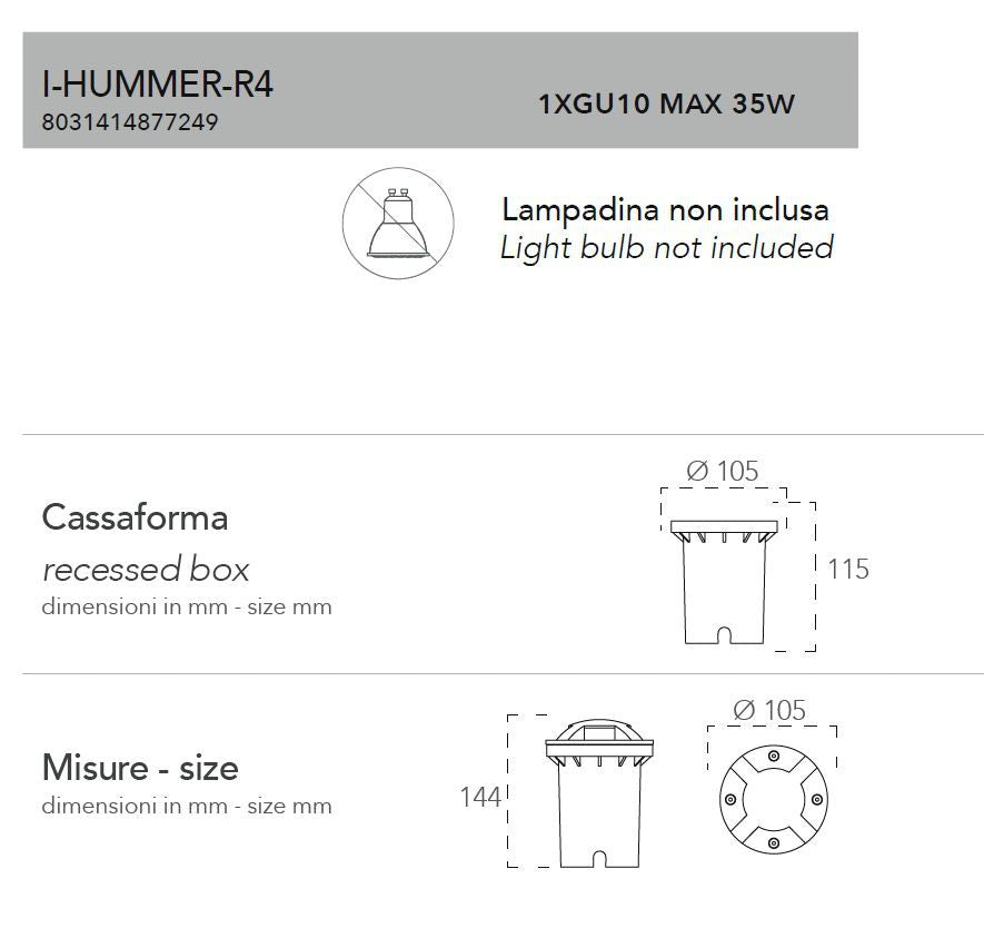 HUMMER R4 10.5cm Stainless Steel Step Light