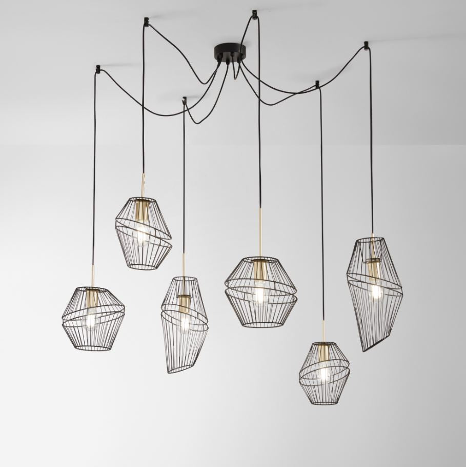 Lampadario KIKO a Sospensione 6 Led(E27) 250 cm In Metallo
