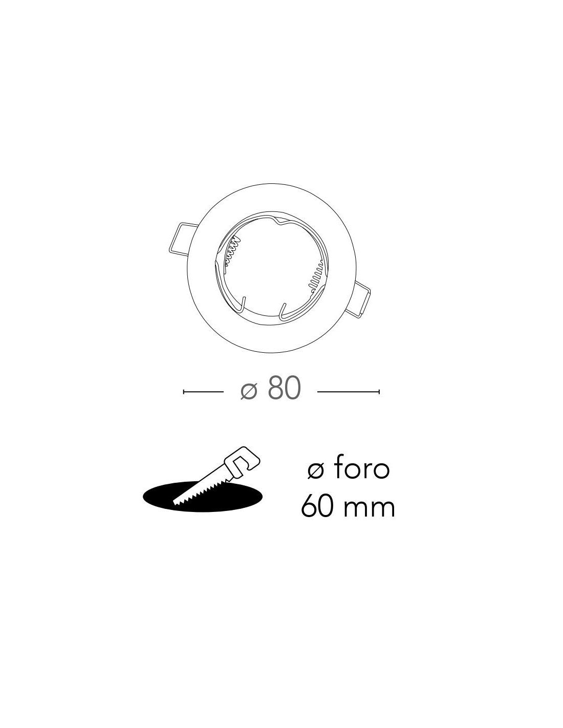 Faretto REFLEX rotondo 8 cm da incasso in metallo