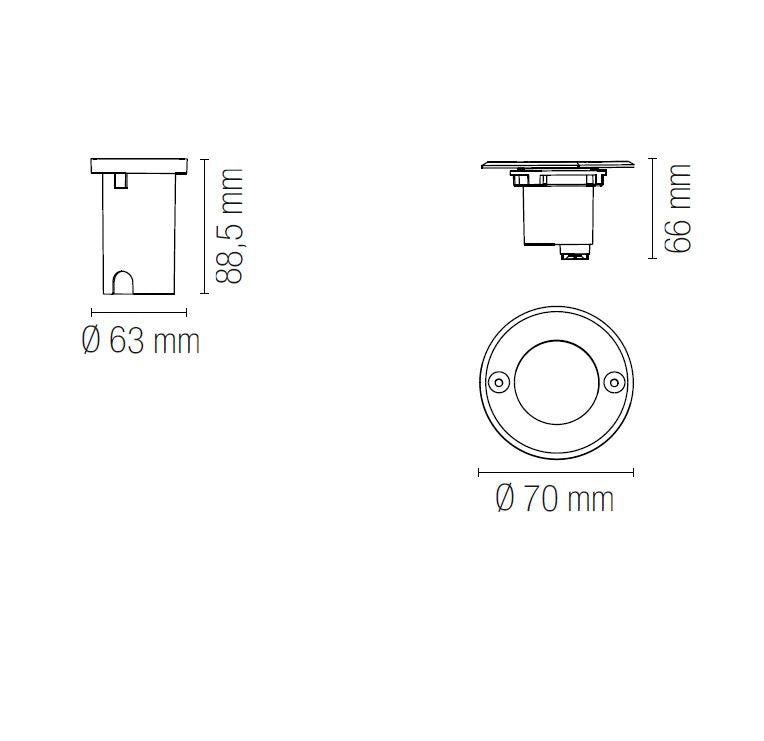 WALK Round Step Light 6.6 cm LED 3 W In Steel