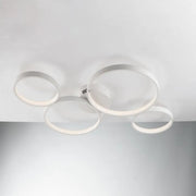 Lampadario FREDY 4 Cerchi CCT 95 cm 60W in Alluminio