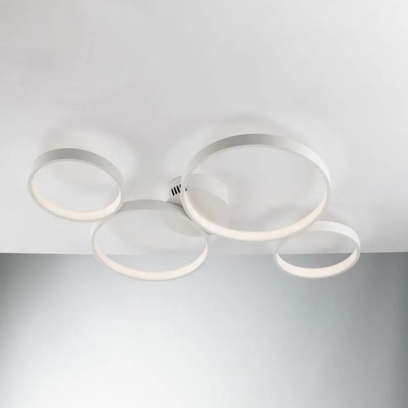 Lampadario FREDY 4 Cerchi CCT 95 cm 60W in Alluminio