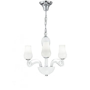 Lampadario SOFFIO a Sospensione 3 luci Led(E14) 115x64 cm In Vetro Soffiato