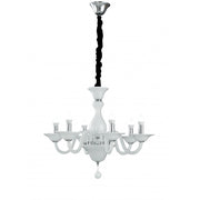 Lampadario SOFFIO a Sospensione 6 luci Led(E14) 120x66 cm In Vetro Soffiato