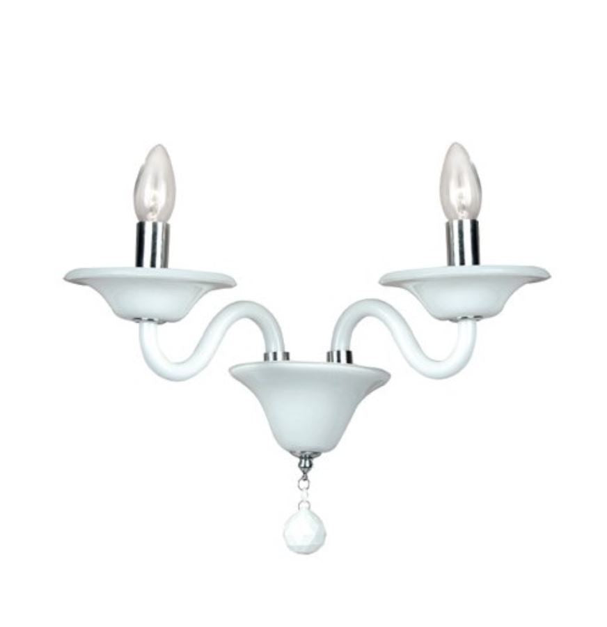 Applique SOFFIO 2 luci Led(E14) 47 cm in Vetro Soffiato