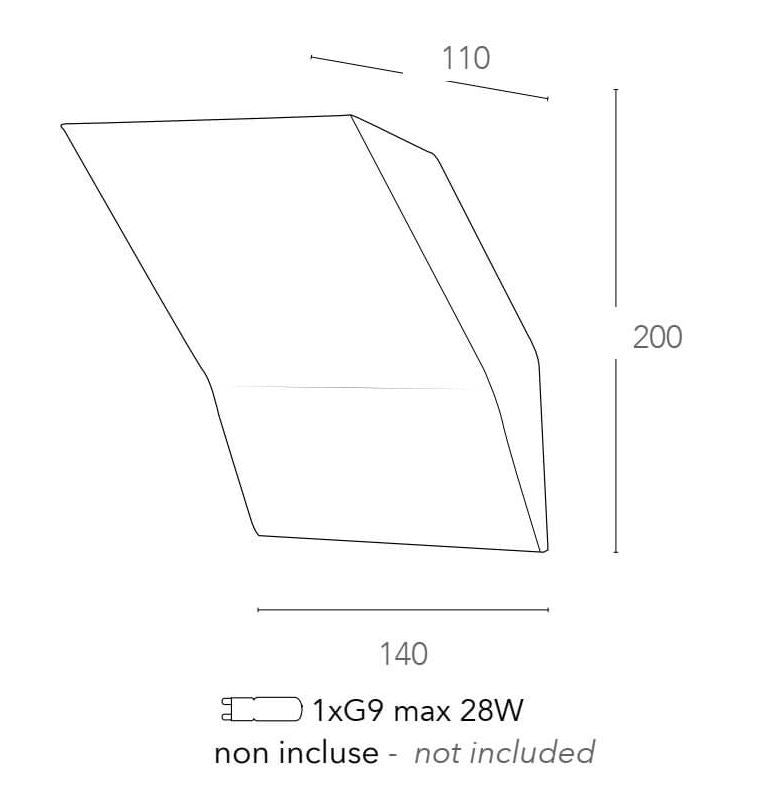 Applique MONTBLANC  Led (G9) 20 cm in Gesso