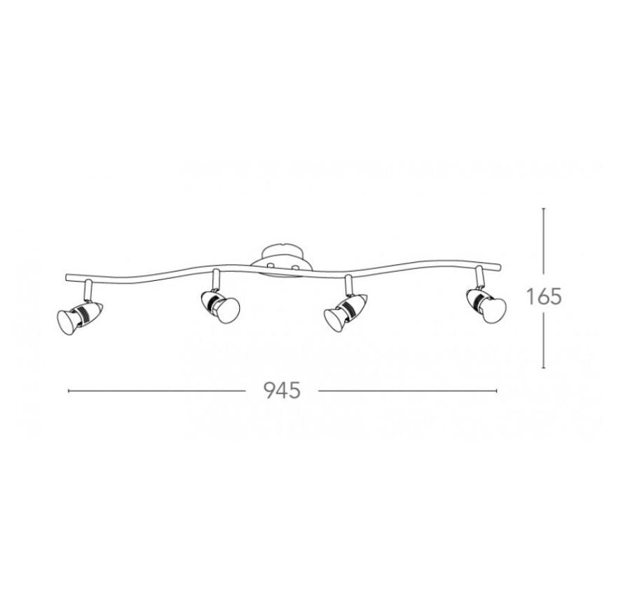 Lampada SUNNY 4 Faretti Led (GU10) 94,5 cm In Metallo