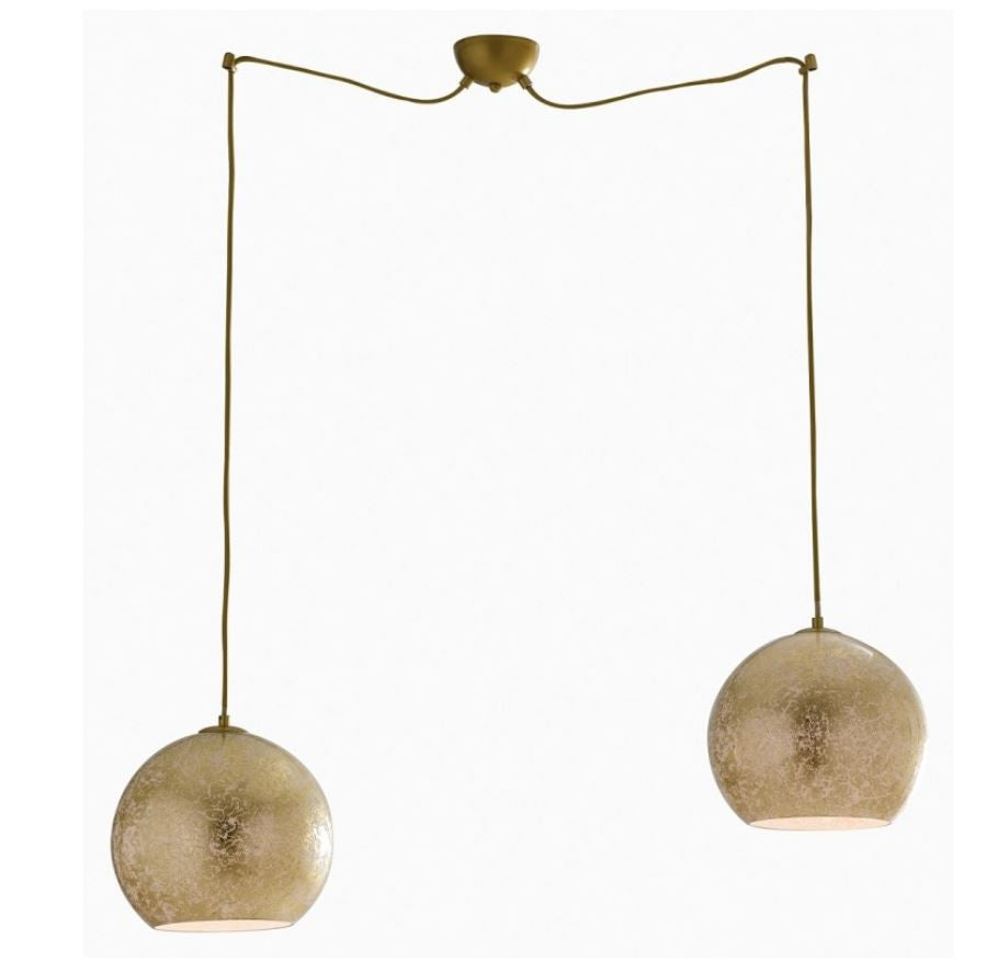 Lampadario VANITY a Sospensione 2 Luci Led(E27) 120 cm in Vetro
