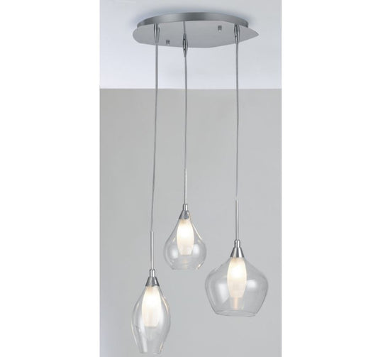 Lampadario SKYLINE a Sospensione 3 luci G9 35 cm in Vetro