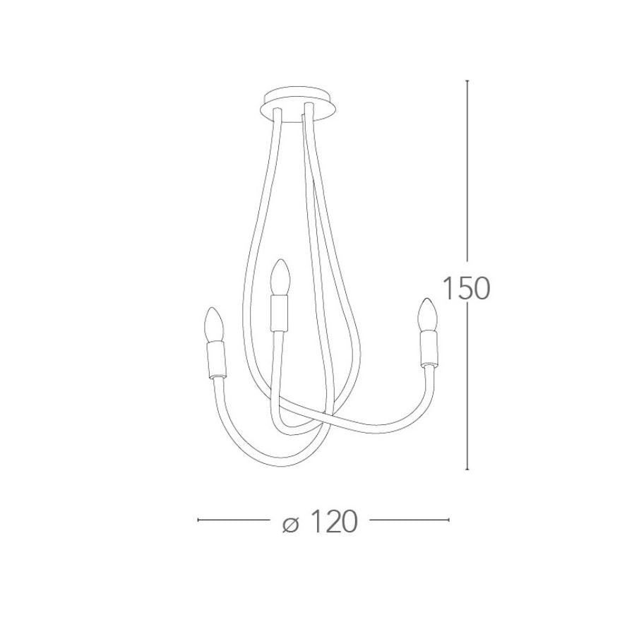Lampadario LOVER 3 Luci Led (E14) 150 cm In Silicone
