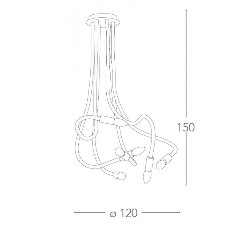 LOVER Chandelier 6 Led Lights (E14) 150 cm In Silicone