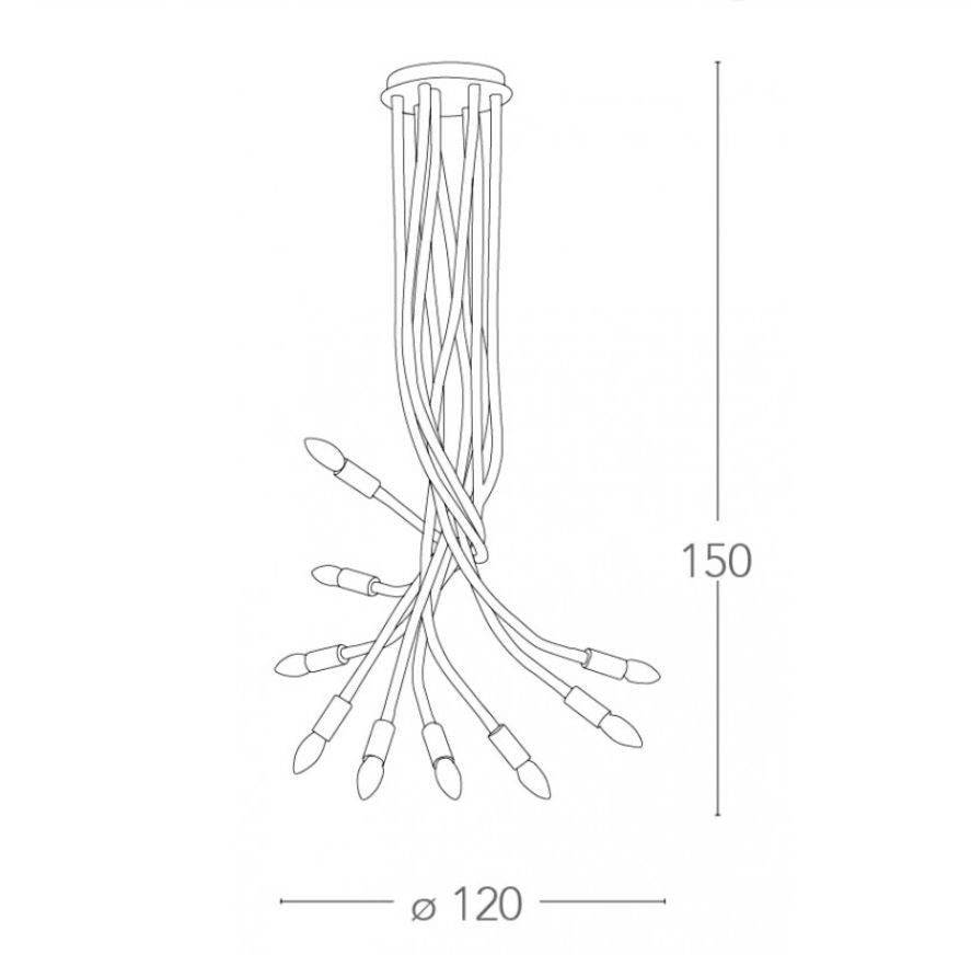 LOVER Chandelier 9 Led Lights (E14) 150 cm In Silicone