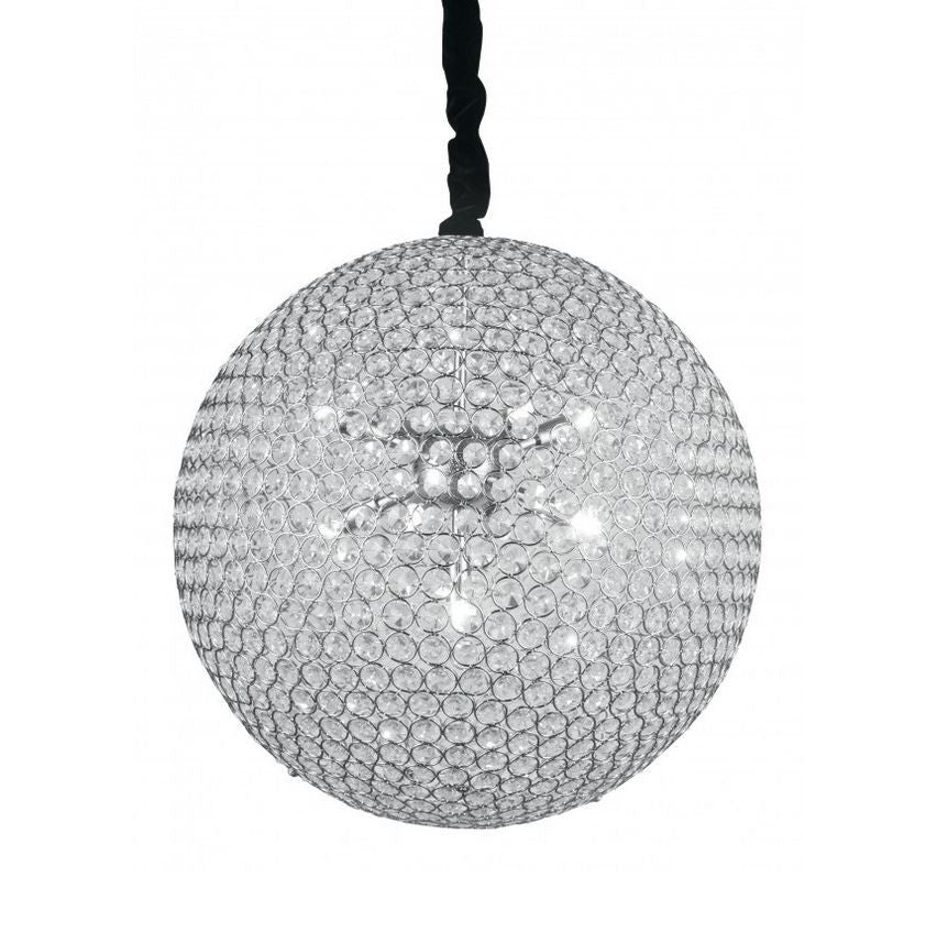 Lampadario PLANET a Sospensione 9 luci Led(G9) 120x50 cm In Metallo e Cristallo