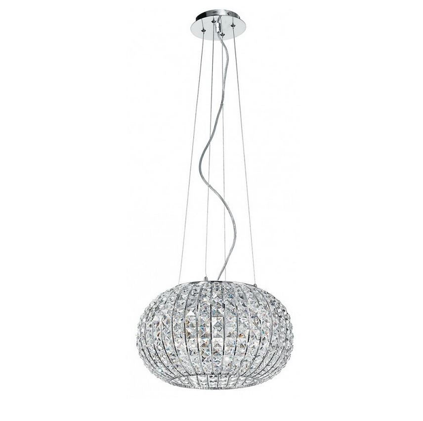 Lampadario CONCERT a Sospensione 5 luci Led(E27) 135 cm In Cristallo K9