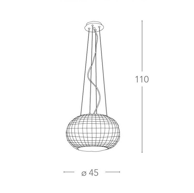 Lampadario CONCERT a Sospensione 5 luci Led(E27) 135 cm In Cristallo K9
