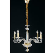 Lampadario EPOQUE a Sospensione 5 luci Led(E14) 140x65 cm In Cristallo