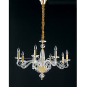 Lampadario EPOQUE a Sospensione 8 luci Led(E14) 140x70 cm In Cristallo
