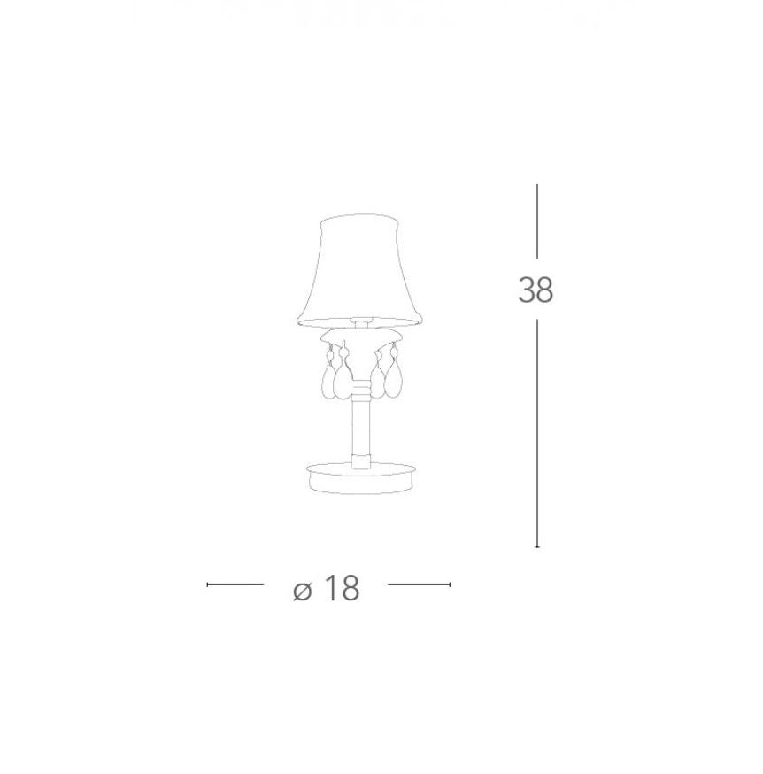 Lumetto MONET Da Comodino Led(E14) 38 cm in Cristallo K9 e tessuto