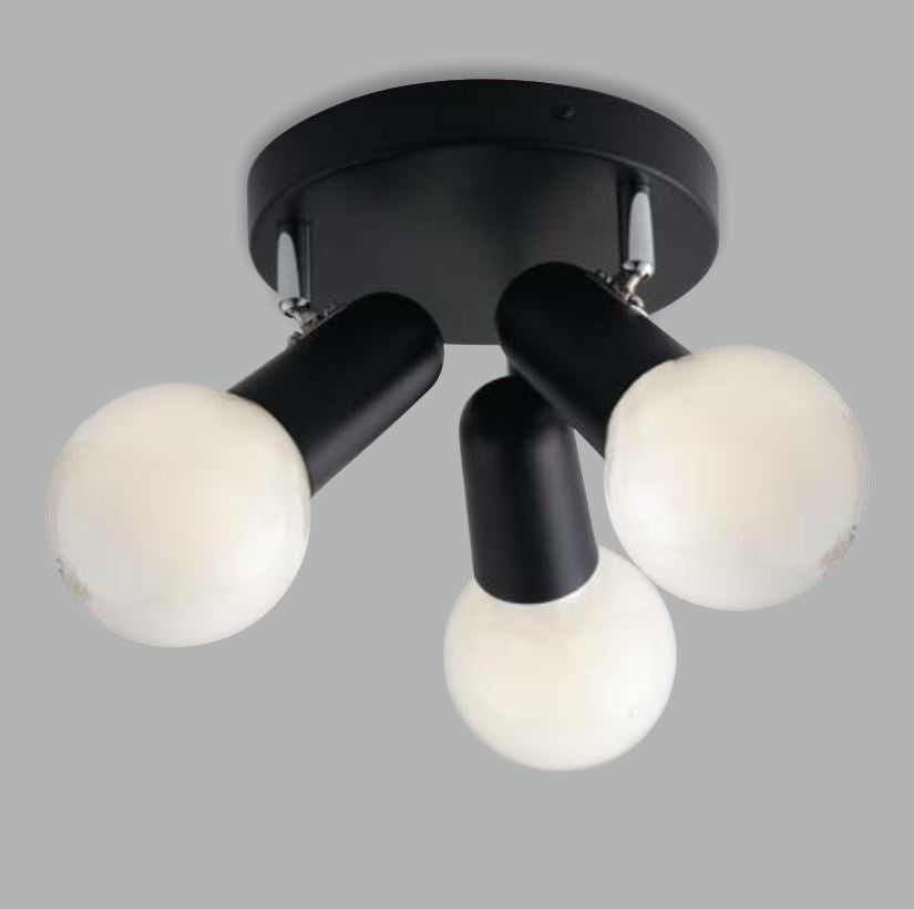 Plafoniera PUNTO 3 Portalampade Led(E27) 26 cm in Metallo