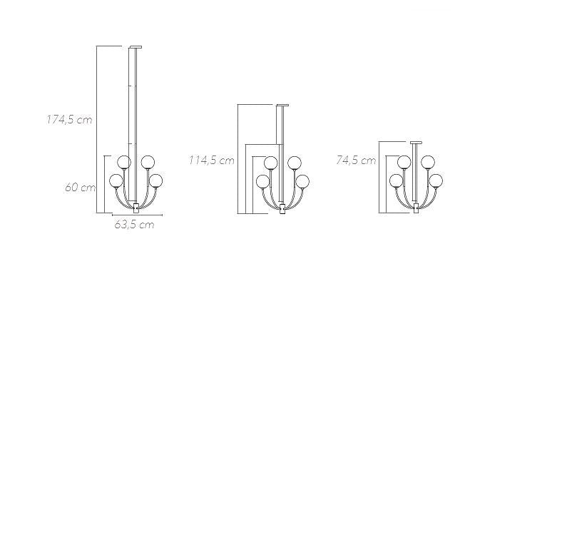Lampadario THEMYS regolabile (E14) 63,5cm In Vetro