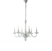 Lampadario ALFIERE a Sospensione 6 Luci Led (E14) 74 cm In Vetro
