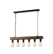 TEXAS Pendant Lamp 6 LED Lights (E27) 80 cm In Wood