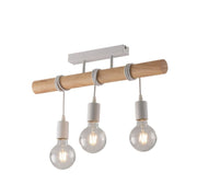 Ceiling lamp ARIZONA 3 LED lights (E27) 55 cm in wood