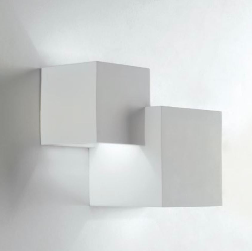 Applique RUBIK 2 Portalampade Led (G9) 20 cm in Gesso