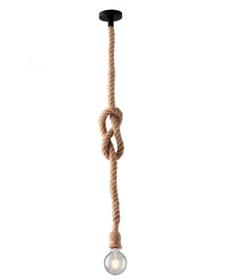 Lampadario ROPE a Sospensione Led (E27) 150 cm In Corda di Canapa