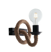ROPE Led Wall Lamp (E27) 20.5 cm In Metal and Hemp Rope