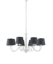 Lampadario FAVOLA a Sospensione 8 luci Led(E14) 122.5x80 cm in Metallo e Tessuto